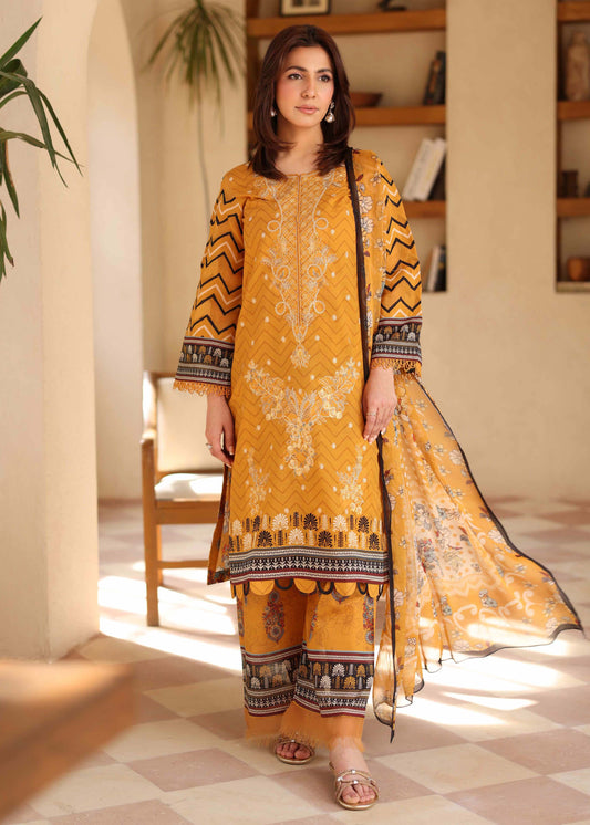 UNSTITCHED ORIGINAL LAWN THREE PIECE J-116